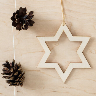 Weihnachtsbaumschmuck 5 Sterne aus Holz