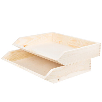 querformatige Holzablagen 2er Set Broablagen aus Holz