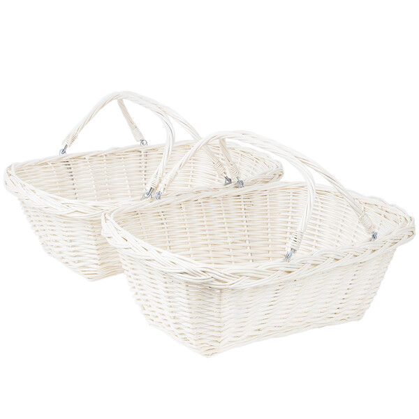 Geschenkkrbe 2er Set Weide 13 Liter Beige Korb Einkaufskrbe 13 Liter 12 kg Traglast