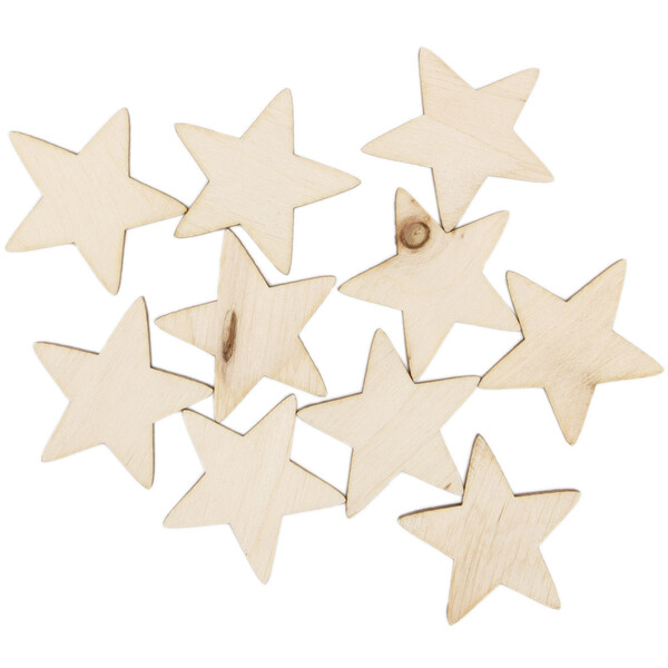 Stern 4 x 4 cm aus Holz Streudeko und Weihnachtsdekoration