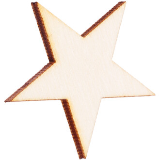Sternchen 1 x 1 cm aus Holz mit spitzen Ecken