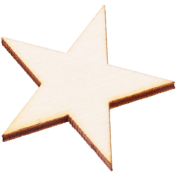 Stern aus Holz 2 x 2 cm Dekostern mit spitzen Ecken