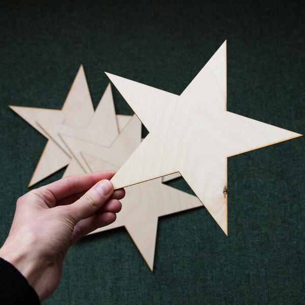 großer Stern als Weihnachtsstern 20 x 20 cm Winterstern aus Holz