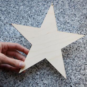 großer 20 x 20 cm Stern aus Holz