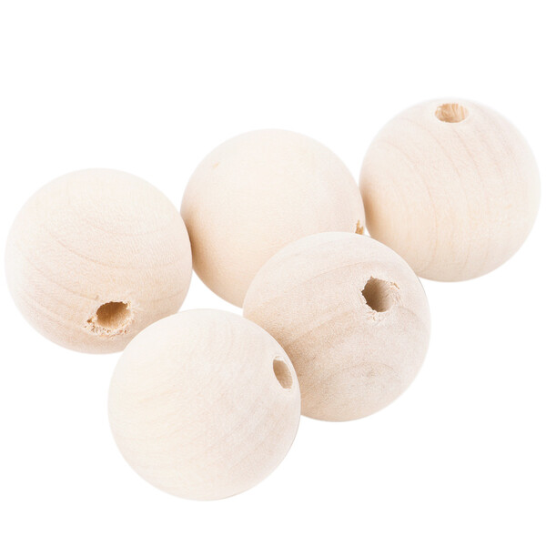 Naturperle  2,5 cm Kugel aus Holz