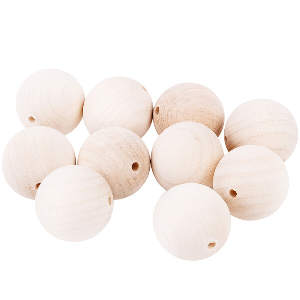Buche Perle  3 cm Naturholz Bastelkugel