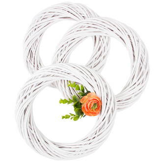 Weidenringe 3er-Set, weie Fensterkrnze  25 cm