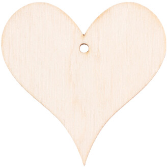 Profil Herz aus Holz 4 x 4 cm mit Fädelloch