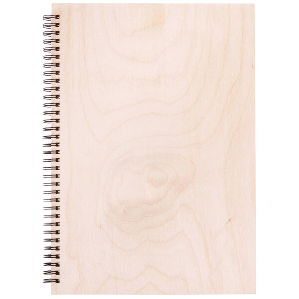 Holz Buch mit Ringmechanik 25 Blätter
