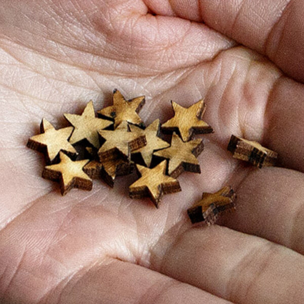 Kleiner Holzstern 1 x 1 cm, Streudeko