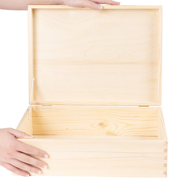 Holz Spielzeugkiste 13 Liter mit Deckel 40 x 30 x 14 cm