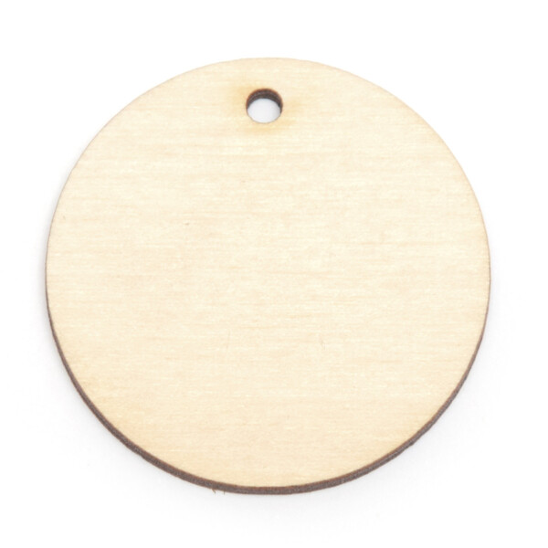 Holzscheibe  4 cm mit Fdelloch