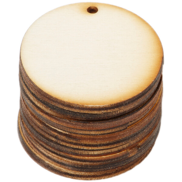 Holzscheibe  4 cm mit Fdelloch