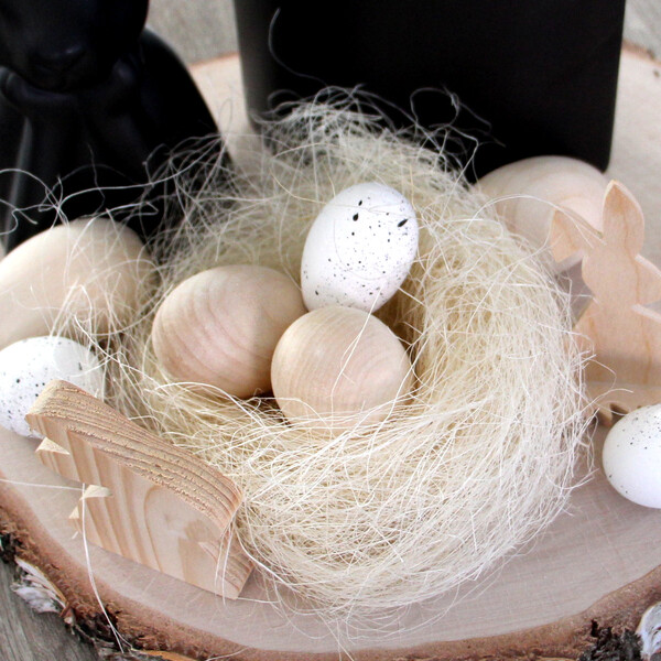 Holzeier 3er-Set Eier aus Vollholz