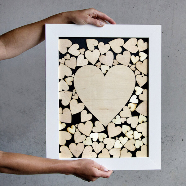 Profil Herzen 10er Set aus Holz 3 x 3 cm