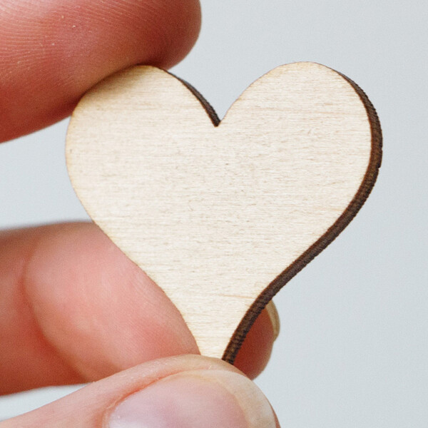 Profil Herz aus Holz 3 x 3 cm