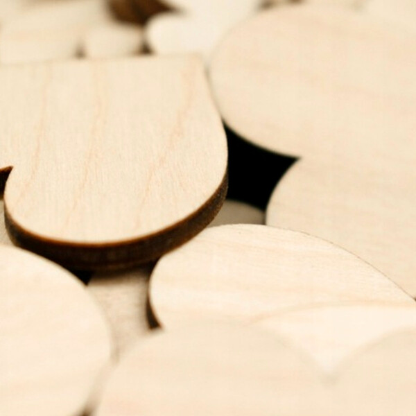 Profil Herz aus Holz 3 x 3 cm