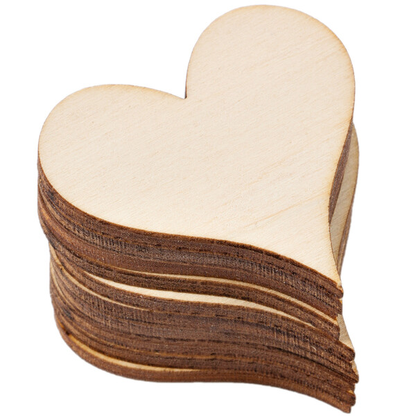 Profil Herz aus Holz 4 x 4 cm Gästebuch zur Hochzeit