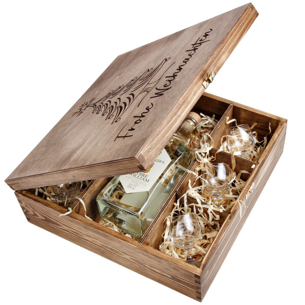 Kiste mit Deckel fr Geschenke 7 Fcher