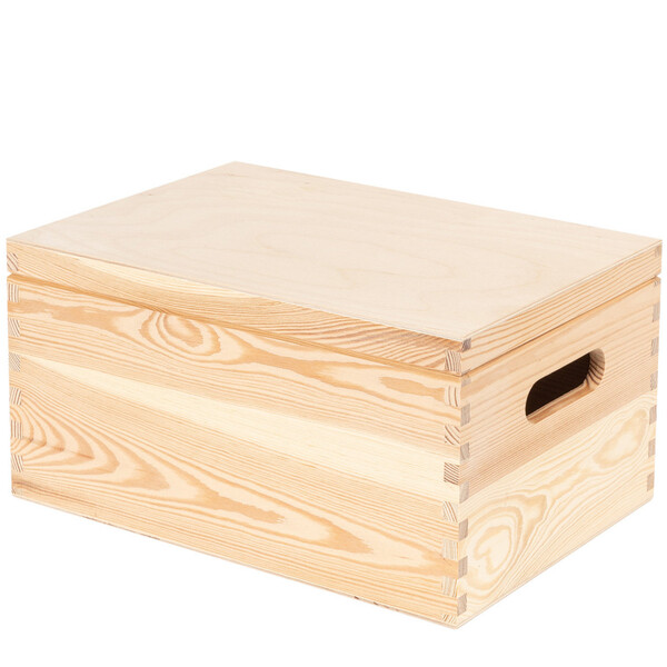 Holzkiste mit abnehmbarem Deckel, Schrankkiste 35 x 25 x 18 cm