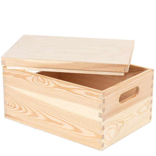 Holzkiste mit abnehmbarem Deckel, Schrankkiste 35 x 25 x 18 cm