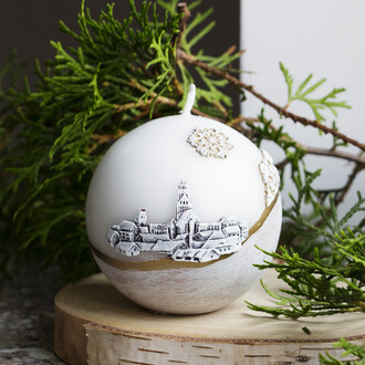Kugelkerze Weihnachten  8 cm Adventskerze mit...