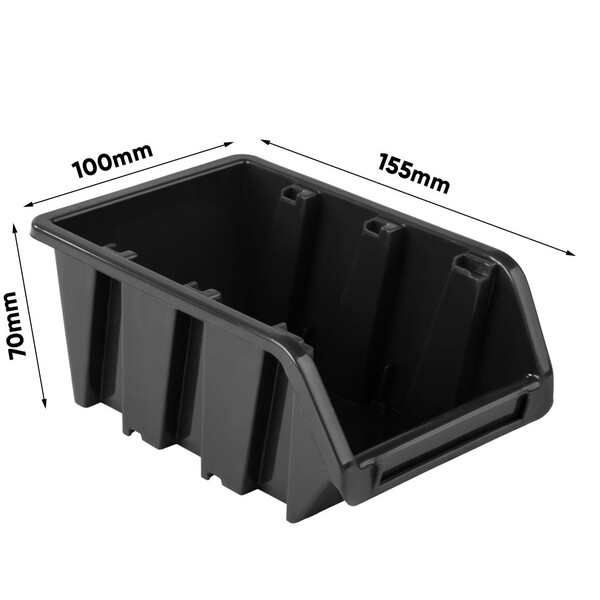 Stapelbox 0,7 Liter InBox 15,5 x 10 x 7 cm schwarz Prosperplast Größe 2