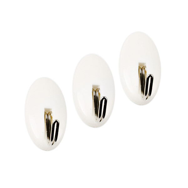 Metallhaken kleine ovale selbstklebende Wandhaken 3er Set