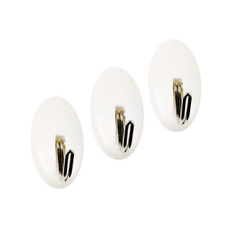 Metallhaken kleine ovale selbstklebende Wandhaken 3er Set Metallhaken kleine ovale selbstklebende Wandhaken 3er Set