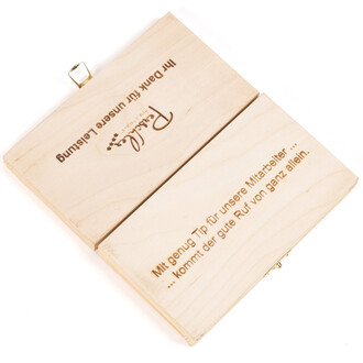Rechnungsmappe aus Holz mit Deiner Wunsch-Gravur