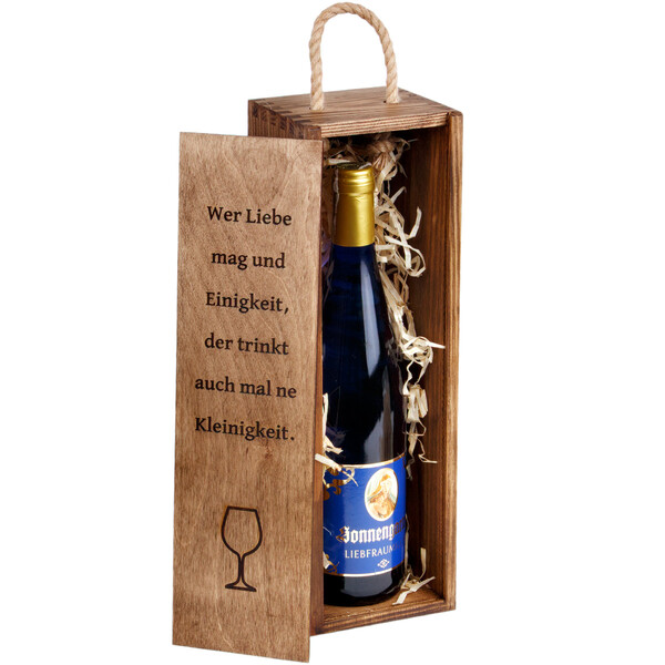 Geschenkverpackung fr eine Flasche in Eiche Dunkel