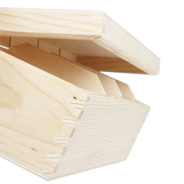 Holz Kiste mit 4 Unterteilungen 28,5 x 9,5 x 8 cm