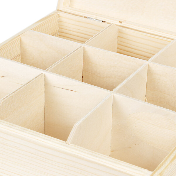 Kiste mit 9 Unterteilungen 22,5 x 22,5 x 8 cm