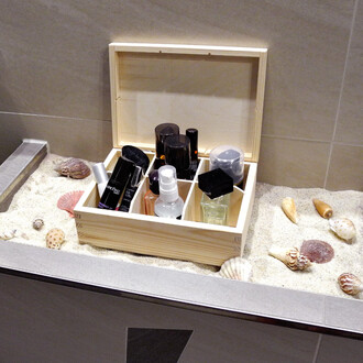 6 compartments tea casket with a lock wooden box of...