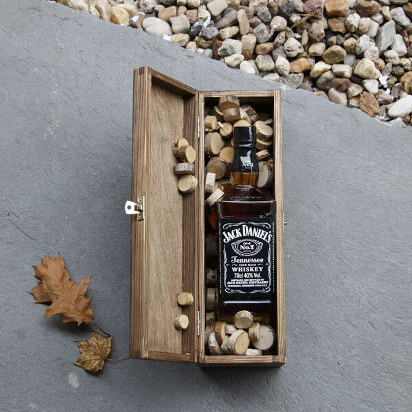 Geschenkkiste fr Spirituosen in Eiche Dunkel