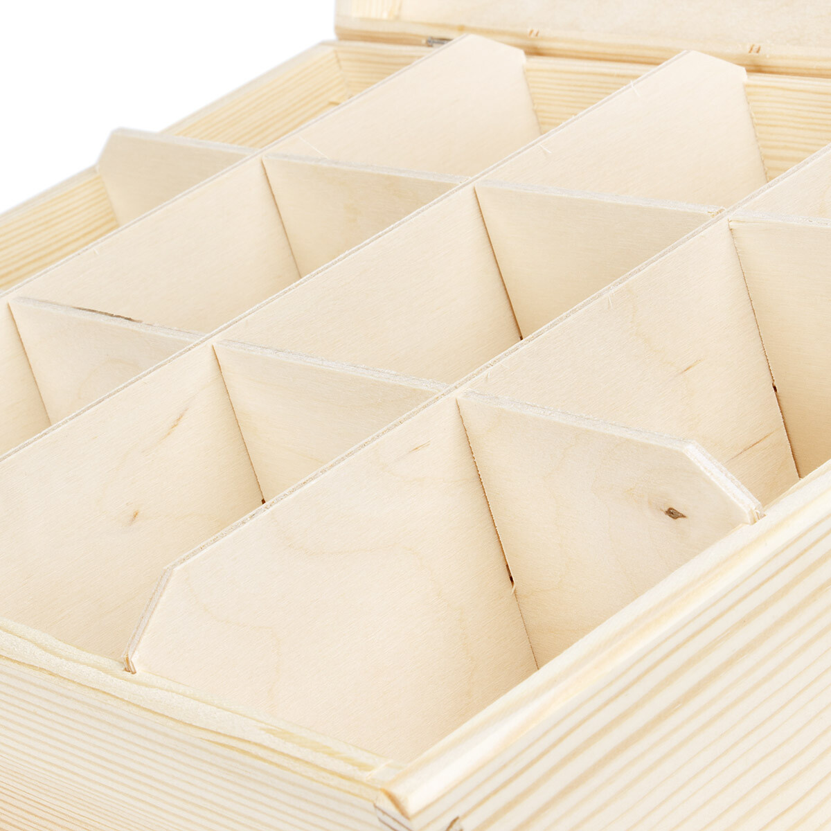 große Teekiste 12 Fächer 28,5 x 22,5 x 8 cm helle Holz Kiste, 13,39