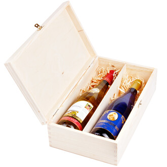 Wine bottle gift box with lid and lock for 2 bottles of wine Wine bottle gift box with lid and lock for 2 bottles of wine