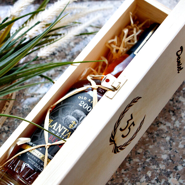 Holz Geschenkbox mit Deckel und Schloss 36 x 11 x 10 cm