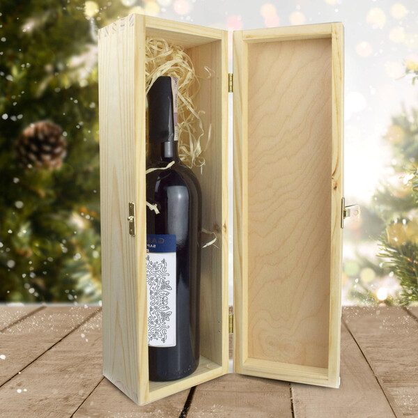 Holz Geschenkbox mit Deckel und Schloss 36 x 11 x 10 cm