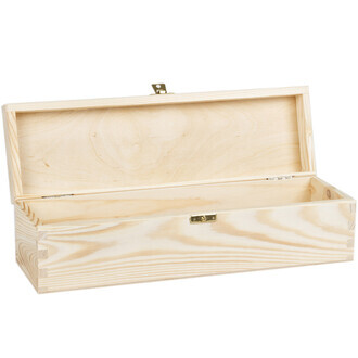 Holz Geschenkbox mit Deckel und Schloss 36 x 11 x 10 cm