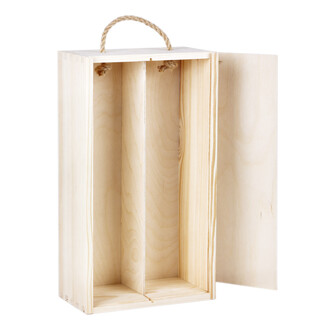 Wine box made of light wood suitable for 2 bottles Wine box made of light wood suitable for 2 bottles