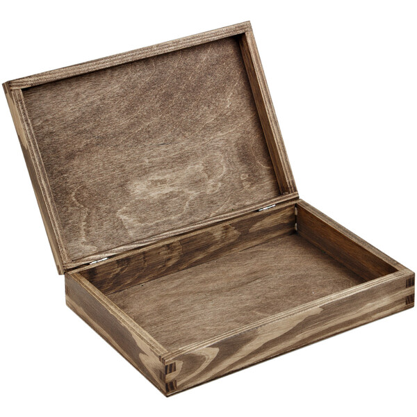 Geschenkkiste aus Holz, Eiche dunkel 24 x 17 x 5,5 cm