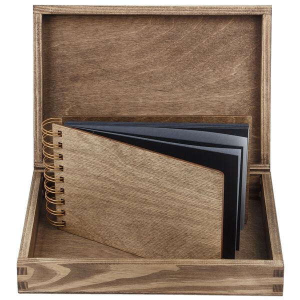 Geschenkkiste aus Holz, Eiche dunkel 24 x 17 x 5,5 cm