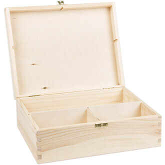 Holz Geschenkkiste mit 3 Unterteilungen