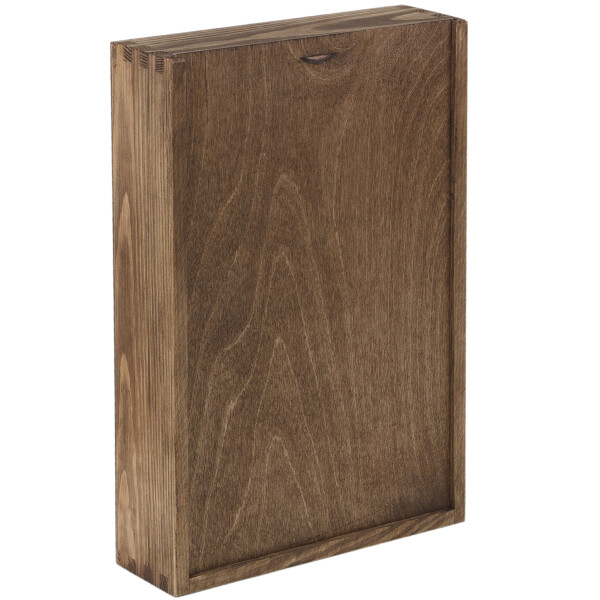 Kiste aus Holz mit Schiebedeckel und 2 Fächern, 32 × 21 × 6 cm