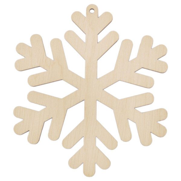 Schneeflocke 12 x 12 cm aus Holz Christbaumanhänger