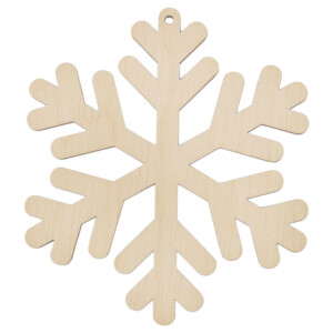 Schneeflocke 12 x 12 cm aus Holz Christbaumanhänger