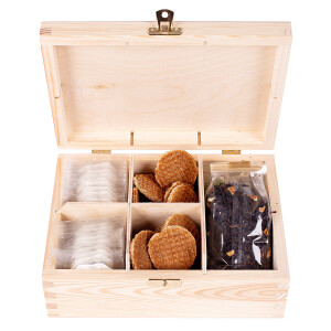 Holzkiste mit Deckel und Schloss 22 x 16,5 x 8 cm