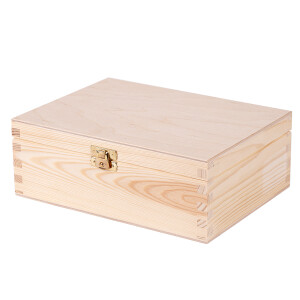 Holzkiste mit Deckel und Schloss 22 x 16,5 x 8 cm