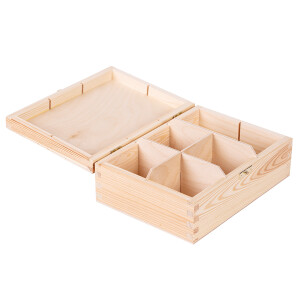Holzkiste mit Deckel und Schloss 22 x 16,5 x 8 cm